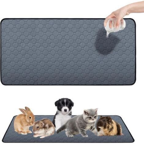 Alfombrilla lavable de 120x60 cm para cobayas, absorbente y antideslizante, cojín reutilizable para conejos, hámsteres y animales pequeños. (1/4)
