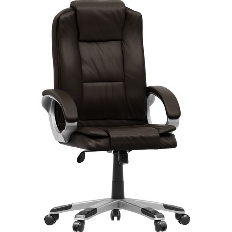 Charlton Office Chair Faux Leather Adjustable Ergonomic Executive Computer Desk Chair Swivel Seat, Brown
