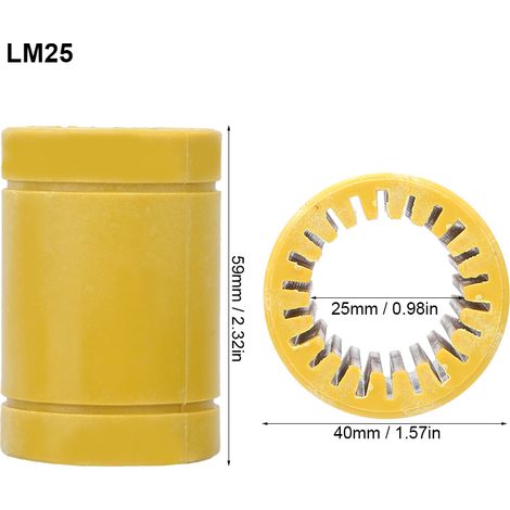 Palier linéaire en plastique technique sans huile et silencieux, usage multiple (LM25) (1/5)