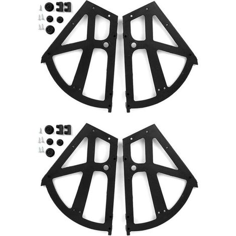 Charnières pliantes pour tiroirs de meubles à chaussures et autres meubles de maison, avec accessoires de montage, noires. (1/5)