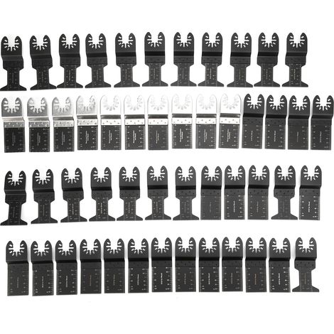 GARRYFIZH 50Pcs Oscillant Lames de Scie Bimetal Quick Release Kit Combinaison Ensemble De Coupe/Percussion Outil