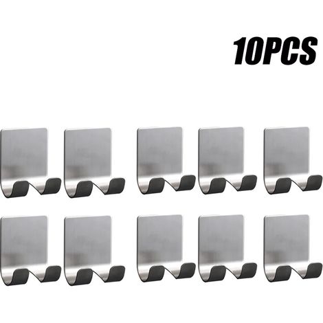 (Silvery-10PCS) Étagère de salle de bain/rangement de cuisine en alliage d'aluminium, étagère de douche, accessoires de salle de bain, étagère murale sans perçage (1/5)