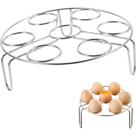 Panier vapeur pour autocuiseur - Panier vapeur en acier inoxydable pour 7 œufs, poisson et légumes avec pieds fixes de 7 cm (1/5)