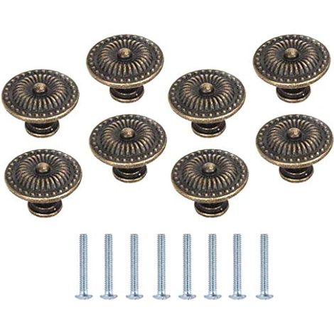 Lot de 8 poignées vintage en bronze pour placard de cuisine, tiroir, commode, petite taille, 24 mm (1/2)