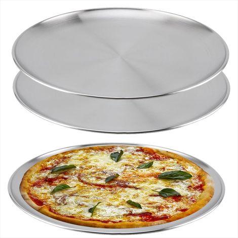 Plateau à Pizza - Acier Inoxydable 304 - Diamètre 26 Cm - Pour Four Et Grill - Lot De 3 (1/5)