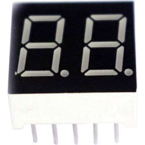 TRU COMPONENTS 7-Segment-Anzeige Blau  10.20 mm 3.2 V Ziffernanzahl: 2 TRU-7S2-40BAG