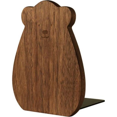 Serre-livres ours en noyer noir Robuste/Décoratif Bureau/Maison/Étagère (1/5)