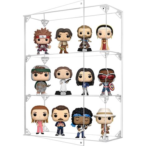 Vitrine d'exposition en acrylique, vitrine transparente à 3 niveaux pour figurines, armoire anti-poussière montable au mur ou sur bureau pour objets de collection, figurines, modèles (1/5)