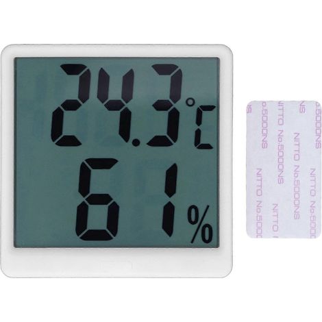 Hygromètre-thermomètre numérique pour mesurer la température et l'humidité intérieures – appareil de mesure précis, blanc (1/4)