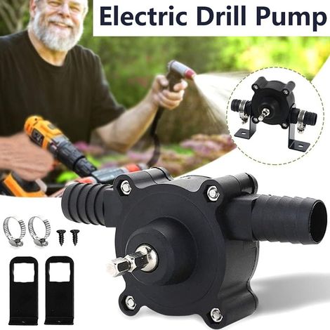 Portable Pump Drill Electric Water Pump Electric Drill Hand Pump Electric Drill with Two Connections for Aquarium Pond Statuary Garden Fountain (1/5)