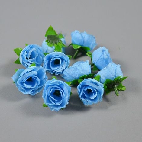 25pcs Éternelle sans rose, base de fleurs, tête à fleurs, simulation de roses, décoration de maison, guirlande de roses noir (bleu clair)