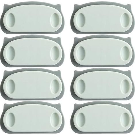 Lot de 8 supports de rangement pour câbles d'alimentation, à suspendre et à fixer au mur. Sans motif. (1/3)