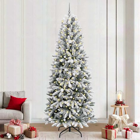 Künstlicher Weihnachtsbaum mit 300 LEDs mit Ständer Weiß 240 cm