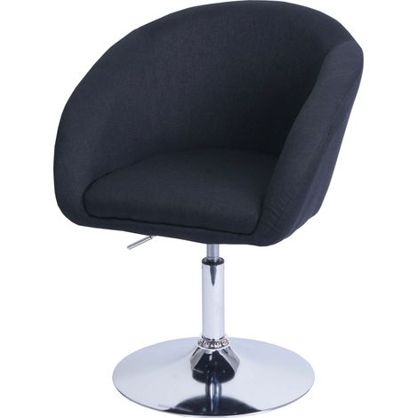 Chaise de salle à manger HHG-247, chaise de cuisine chaise pivotante fauteuil lounge, pivotant réglable en hauteur, tissu/textile anthracite