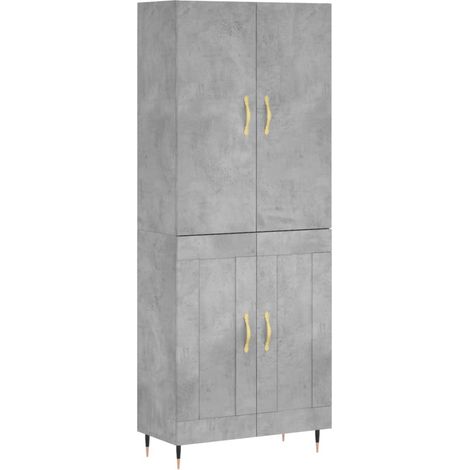 Maison Exclusive - Buffet haut Gris béton 69,5x34x180 cm Bois d'ingénierie (1/5)