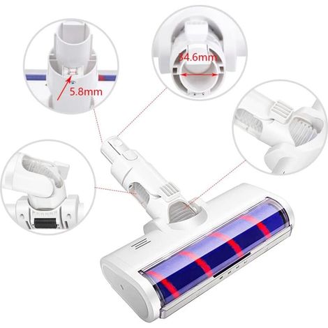 Electric Brush Head Brush Compatible with Xiaomi Dreame V8 V9B G9 K10 1C Vacuum Cleaner Parts (Note: Only for Small Conductive Needle Distance 5.8mm) (1/5)