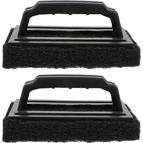 Lot de 2 brosses de nettoyage multifonctions pour plan de travail et grille de barbecue-15.00X9.00X6.00CM-Black (1/3)