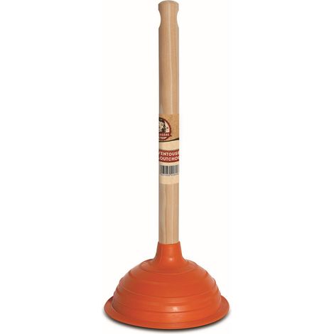 La ventosa de caucho ø150mm con mango de madera sin tratar de 30cm - La Menajera