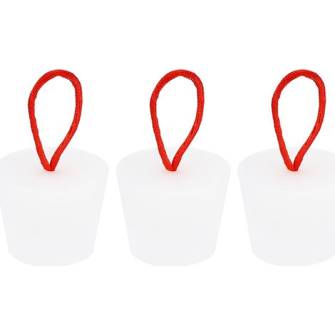 Caoutchouc Conique Bouchon 27 à 36mm Solide Baignoire Bonde Bouchon avec Poignée pour Test Tubes, Eau Tuyau, Drainage Trou, Blanc 3 Pièces (1/5)