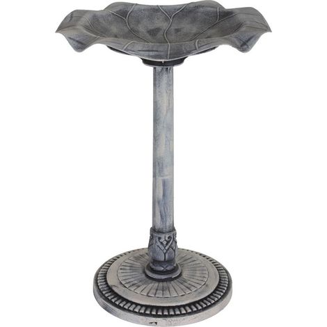 Abreuvoir pour oiseaux en plastique couleur pierre – Sur pied – Diamètre 50 cm – Hauteur 72 cm – Poids 1,9 kg (1/4)