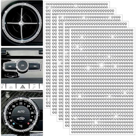 Pack de 10 autocollants scintillants 8500 pièces pour voiture, déco auto DIY, stickers brillants cristal strass, adhésifs décoratifs pour fenêtre, ordinateur portable, bagages – Argent (1/5)