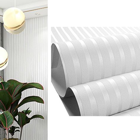 Papier Peint Rayé  Intissé Simple Et Facile À Poser  Revêtement Mural Cuisine Imperméable - Pour Meubles Chambre Salon Appartement Hôtel (1/5)