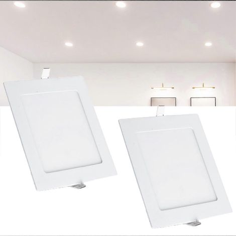 Spots LED encastrés 4000K ultra-minces 15W (lot de 2) - Profil mince pour chambres, cuisines, salles de bains et couloirs (1/5)