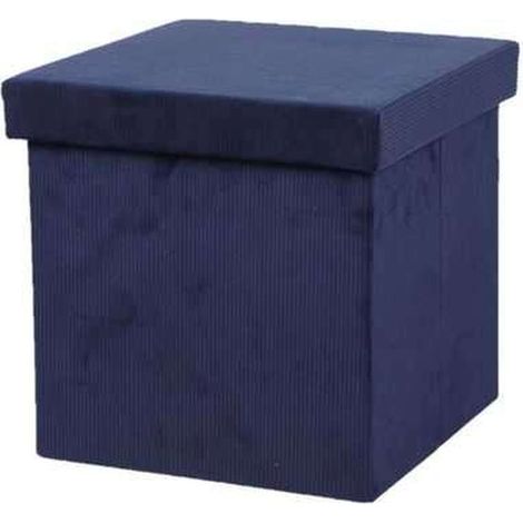 Pouf coffre de rangement pliant en velours côtelé KUBE (1/4)