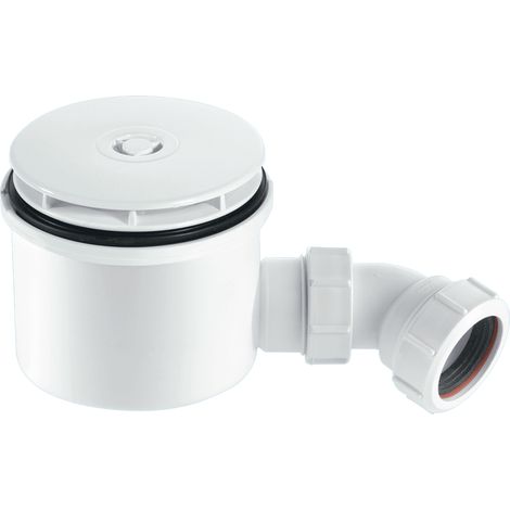 McAlpine ST90WH10-HP2 90mm x 50mm Water Seal Shower Trap with 1.5" Outlet High-Flow High-Performance Trap with removable 110mm Flange (1/3)