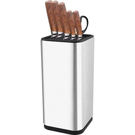 Bloc Couteaux Cuisine Vide - Inox Porte Couteaux de Cuisine plus de 8 Couteaux - Grand Range Couteaux de Cuisine - Support Couteaux Cuisine - Blocs Couteaux Vides (1/5)