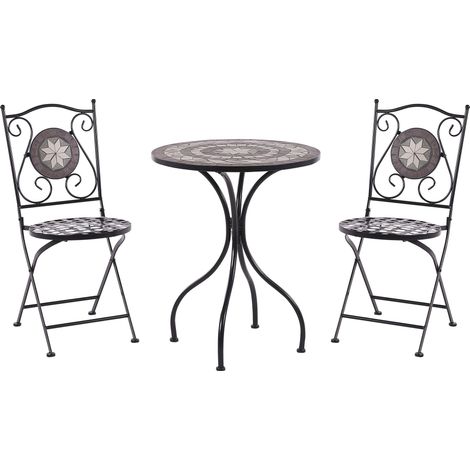 Bistro Set klappbar CARIATI Metall Schwarz (1/5)