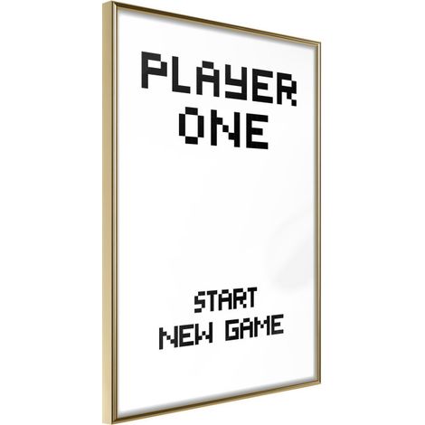 Affiche Murale Encadrée "Player One" 40 x 60 cm Or (1/2)