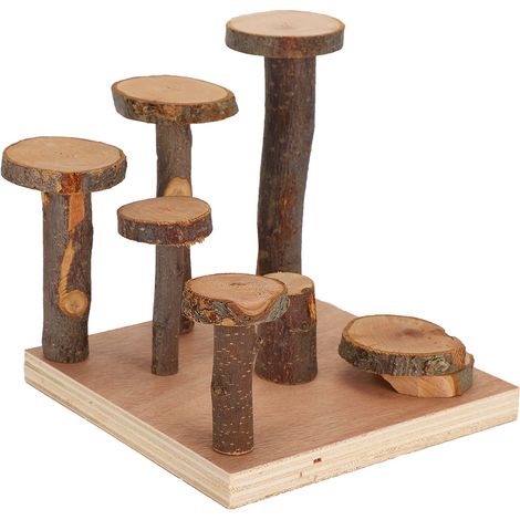 Échelle d'exercice pour hamster, escalier en bois de pommier, jouet pour hamster, marche pour faire les dents, accessoires pour animaux de compagnie, colonne en bois de pommier, petite taille (1/5)