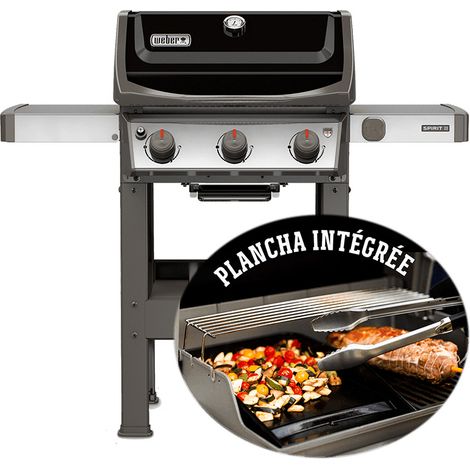 Weber – Barbecue à gaz 3 brûleurs 8,6 kW – Surface de cuisson 60 x 44 cm – Grille et plancha en fonte émaillée – Compatible IGrill 3 - E-310