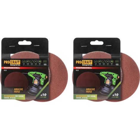 Papel de lija Procraft K125.120 con velcro, 125 mm, P120, 20 unidades, para lijadoras excéntricas (1/2)