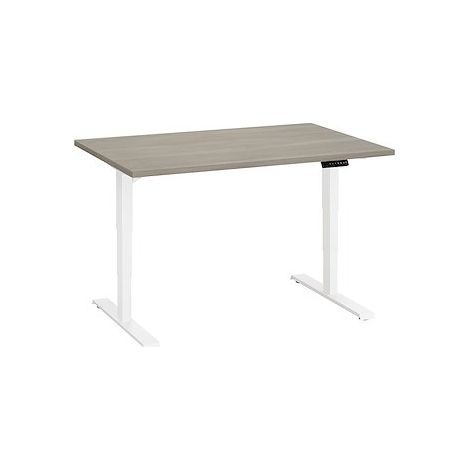 Bureau réglable en hauteur électrique chêne gris Ergo Premium 120 x 80 cm- Arch - blanc - Maxiburo