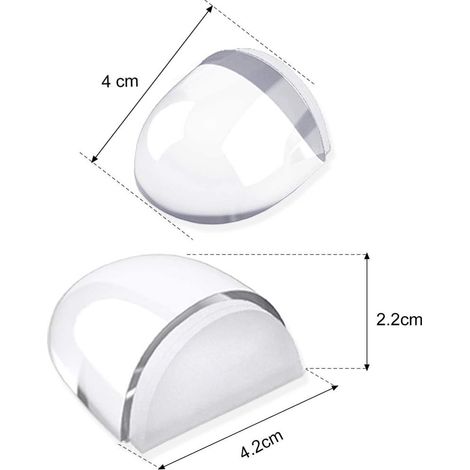 Arrêts de Portes, [Lot de 4] Arrêts et Butées de Porte Transparentes Stop-Porte Adhésif au Sol et Parquet, Butoirs de Porte Protection de Portes et Murs (1/5)