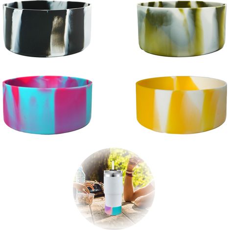 Gaine En Silicone Pour Gourde - Protection Antichoc Et Antidérapante - Compatible Avec Base De 7,5 Cm - Lot De 4 (1/5)
