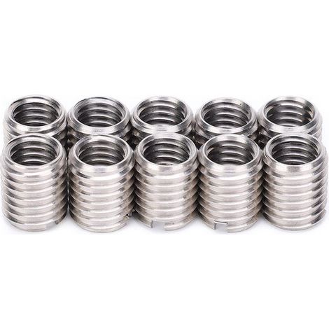Set di 10 boccole di riparazione filettatura in acciaio inossidabile da M10 a M8 (1/5)
