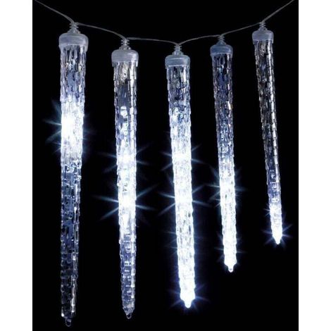 Rideau stalactique lumineux 81 LED 10 glaçons effet goutte 3,6m extérieur blanc froid - Feeric lights & christmas (1/2)