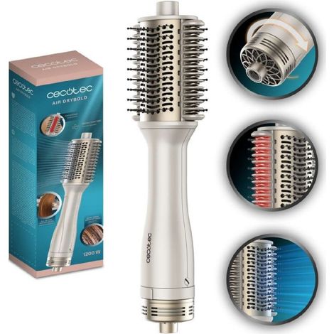 Cecotec Brosse Soufflante Plaques Chauffantes Air DryBold, 1200W, Sèche, Lisse, Façonne, Donne du Volume et Démêle