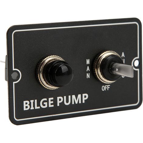 Interrupteur à bascule en aluminium pour pompe de cale, manuel/automatique, pour bateau, 12/24 V, 15 A, indicateur LED (1/5)