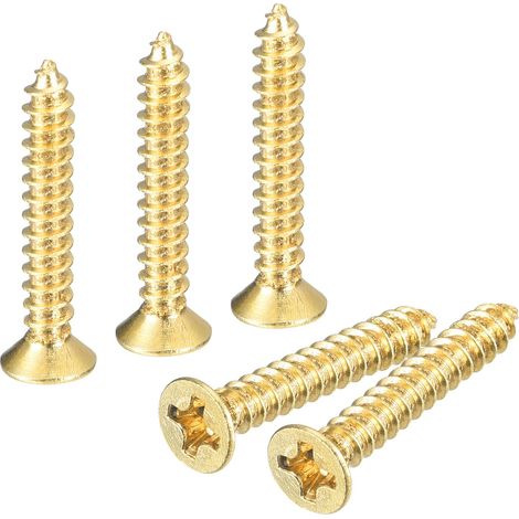 20pcs Vis à Bois Autotaraudeuses Laiton M3x20mm Doré (1/5)