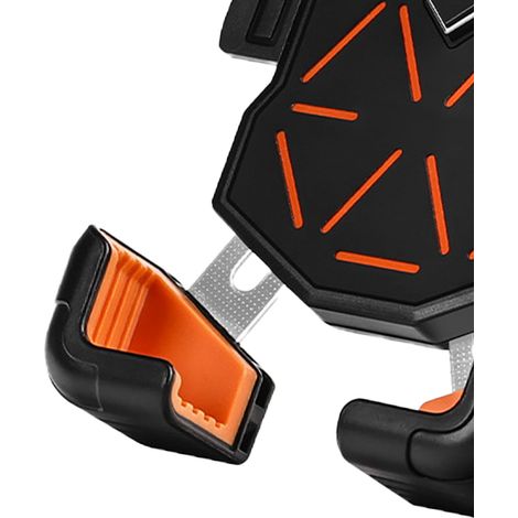 Handyhalterung fürs Fahrrad, vibrationsdämpfend, leicht, multifunktional, mit Befestigung für Fahrrad- oder Mountainbike-Lenker, orange. (1/5)