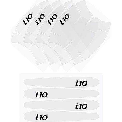 (Convient pour i10) Autocollant transparent pour poignée de voiture, accessoire extérieur auto compatible avec Hyundai Getz, Grandeur, Nexo, Palisade, Santafe, Starex, Tiburon et Venue (1/4)