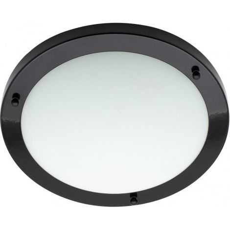 Litecraft Mari Ceiling Light Large Bathroom Flush IP44 Fitting - Satin Black
