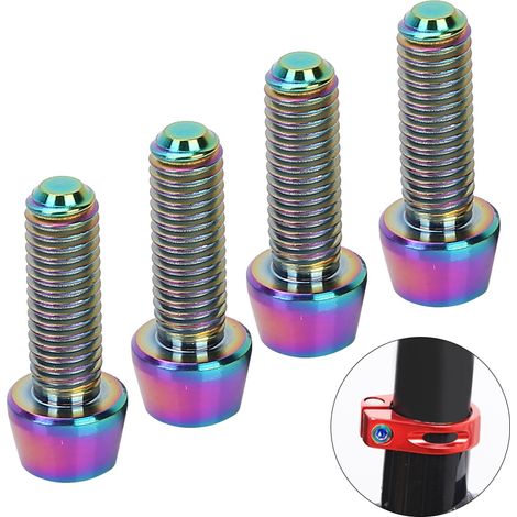 Boulons coniques en titane M5x15mm pour potence vélo tout-terrain - 4 pièces