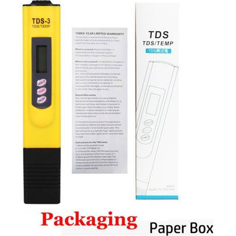 Testeur TDS - Mesureur Numérique de Conductivité Électrique pour Eau - Affichage LCD Portable 0 à 9990 ppm - Pour Contrôle Qualité Eau Potable et Aquariums - 1 Pièce