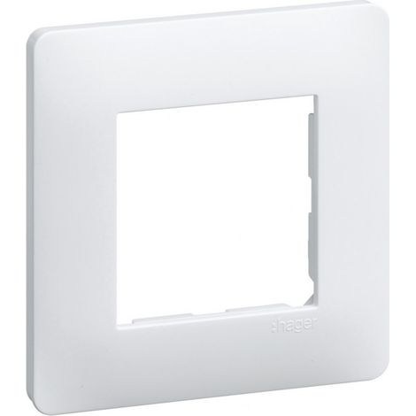 Hager – Lot de 50 plaques 1 poste Essensya – Indice de protection IP20 – Sans halogène – Pour installations électriques esthétiques