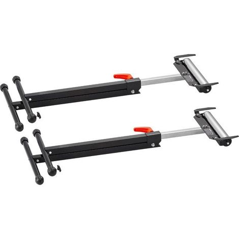 Servante à rouleaux pliable - Lot de 2 - Charge maximale 113 kg - Hauteur réglable 685,8-1092,2 mm (1/5)